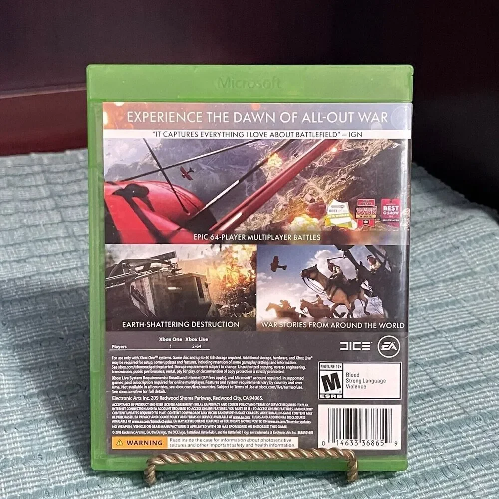 Battlefield 1 (Microsoft XBOX ONE) TESTED Complete Case Disc Video Game